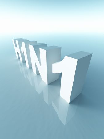An illustration 3d render of the word H1N1の写真素材