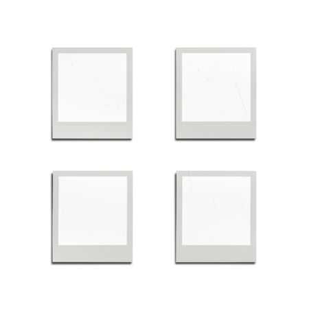 An illustration of four empty photo framesの写真素材