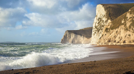 A stormy sea at Dorset UKの写真素材