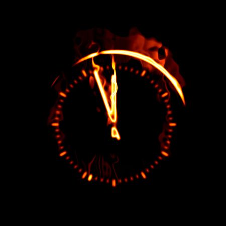 An illustration of a big fire clockの写真素材