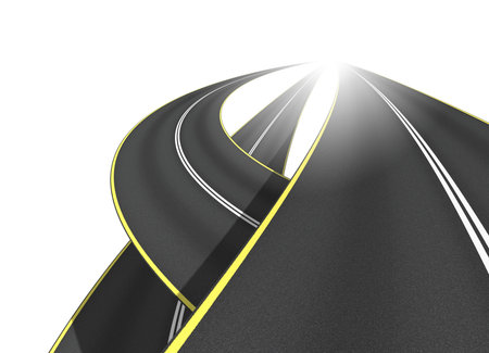 An image of a nice road isolated on whiteの写真素材