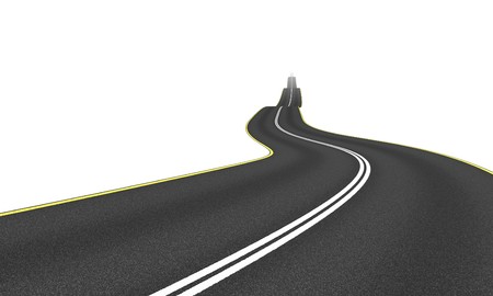 An image of a nice road isolated on whiteの写真素材