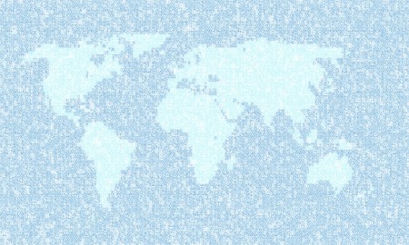 An illustration of a blue earth map numbersの写真素材