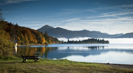 An image of the Walchensee in Bavaria Germanyの写真素材