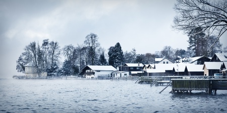An image of a nice winter scenery in Bavaria Germanyの写真素材