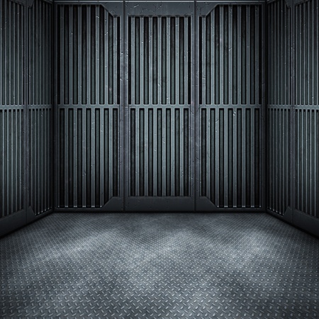 An image of a dark steel room backgroundの写真素材