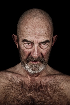 An old man with a grey beardの写真素材