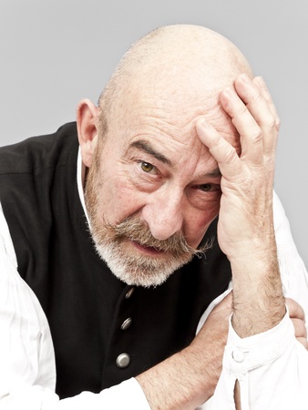 An old man with a grey beardの写真素材