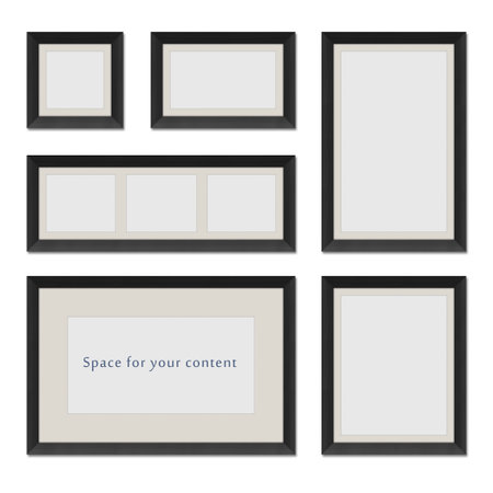 Different shaped black frames for your content