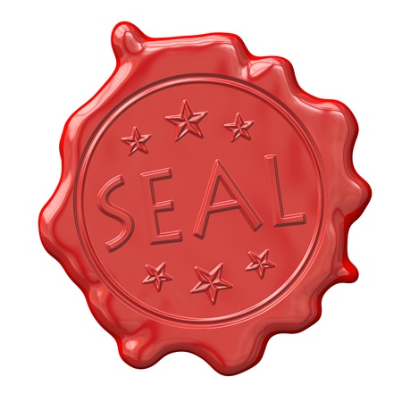 An image of a red seal of waxの写真素材