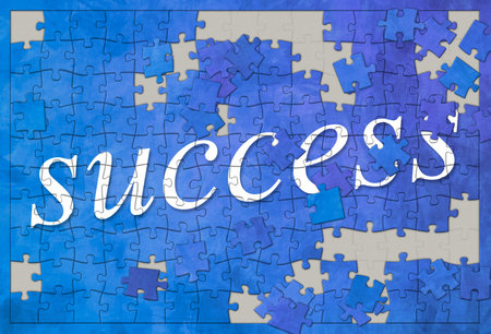An image of a jigsaw puzzle successの写真素材