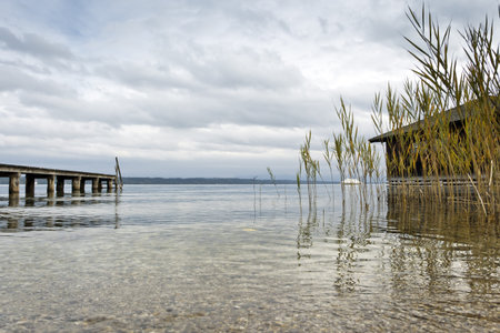 An old jetty at Starnberg Lake in Germany