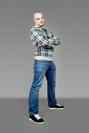 An image of a handsome young man with a beardの写真素材