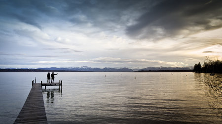 An image of the Starnberg Lake in Bavaria Germany - Tutzingの写真素材