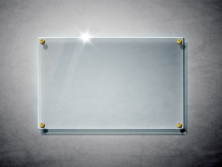 An image of a glass plate on the wallの写真素材