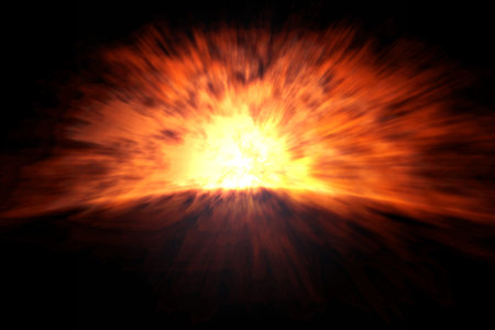 An image of a big and heavy explosion