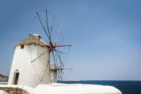 An image of a nice wind mill at Myconos Greeceの写真素材
