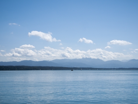 An image of the Starnberg Lake in Germanyの写真素材