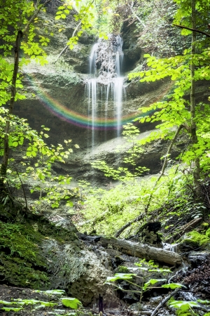 An image of the nice waterfall at the Paehler Schlucht in Bavaria Germanyの写真素材