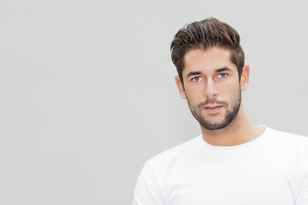 An image of a handsome young male portrait with space for your contentの写真素材