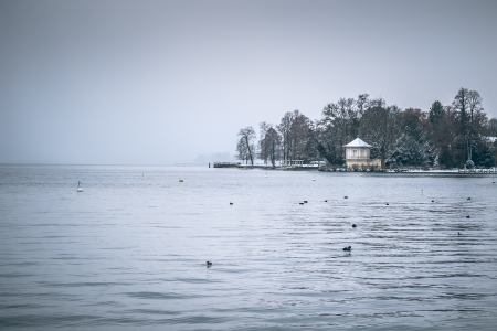 The Starnberg Lake in Bavaria Germany - Tutzing Winter Dec. 2012の写真素材