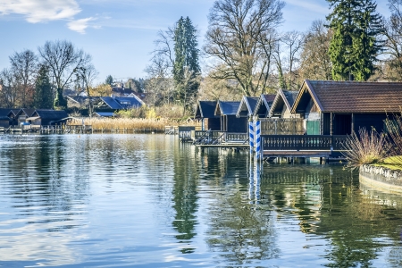 An image of the Starnberg Lake in Bavaria Germany の写真素材