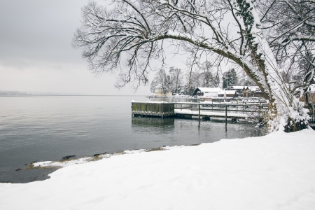 An image of the Starnberg Lake in Bavaria Germany - Tutzing - Feb. 2013の写真素材