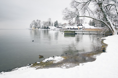 An image of the Starnberg Lake in Bavaria Germany - Tutzing - Feb. 2013の写真素材