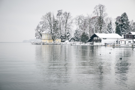An image of the Starnberg Lake in Bavaria Germany - Tutzing - Feb. 2013の写真素材