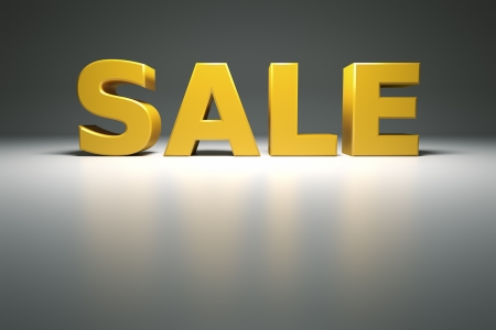 An image of a big yellow sale signの写真素材