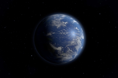 An image of an Earth view from space.  の写真素材