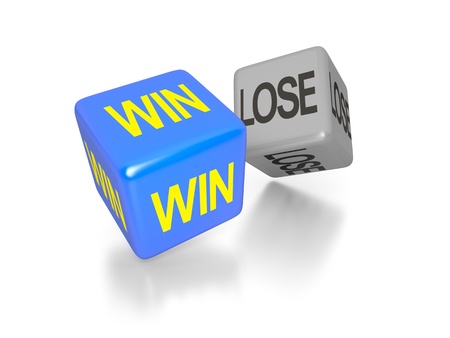 An image of a win and a lose diceの写真素材
