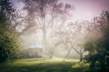An image of a pavilion in the garden moodの写真素材