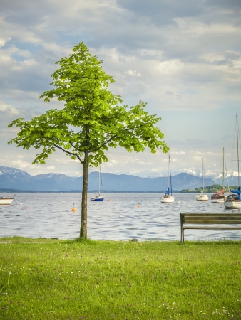 An image of the Starnberg Lake in Bavaria Germany - Tutzingの写真素材