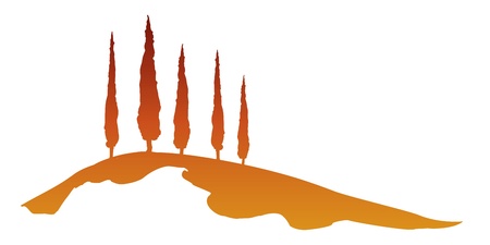 A nice Tuscany graphic with some treesのイラスト素材