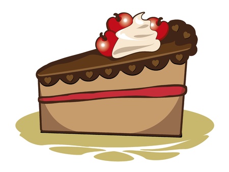 An image of a delicious cherry cakeのイラスト素材