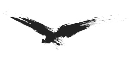 An image of a grunge black birdのイラスト素材