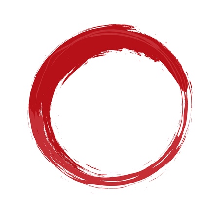 An image of a painted red circleの写真素材