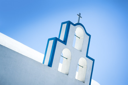 An image of a nice Santorini churchの写真素材