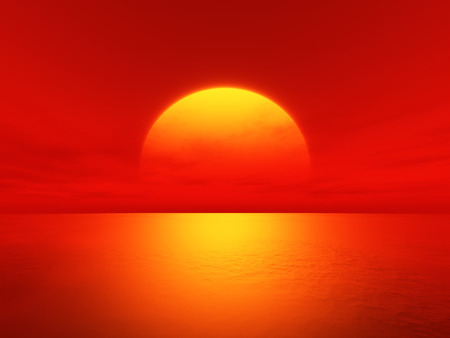 An image of a nice and beautiful sunset over the oceanの写真素材