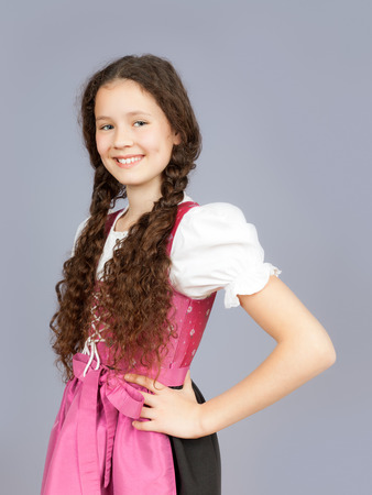 An image of a sweet traditional bavarian girlの写真素材