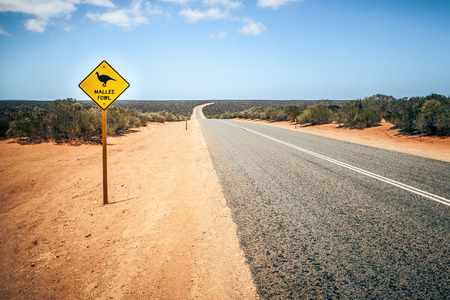 An image of a Australia road sign Mallee Fowlの写真素材