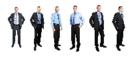 A set of pixel art business manの写真素材
