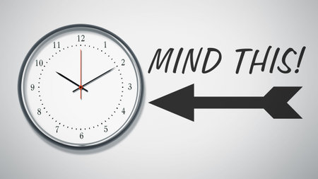 A clock at the wall with text mind this
