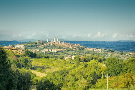 An image of the towers of San Gimignano in Italyのeditorial素材