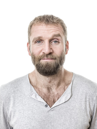 An image of a handsome bearded man casualの写真素材