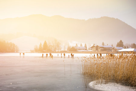 Schliersee at winter in Bavaria Germany