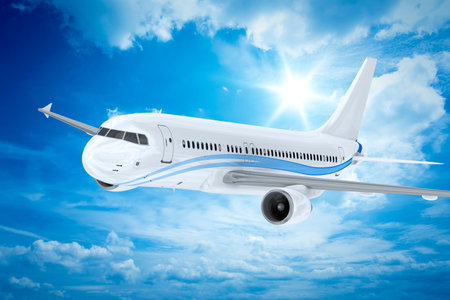 An image of an Airplane over the clouds