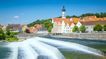 An image of the beautiful Landsberg am Lech at Bavaria Germanyの写真素材