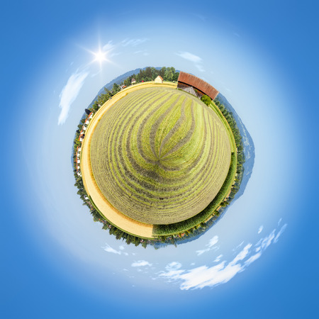 An image of a beautiful tiny planet countrysideの写真素材